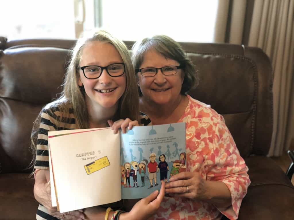 Showing my proof copy off to Nana!